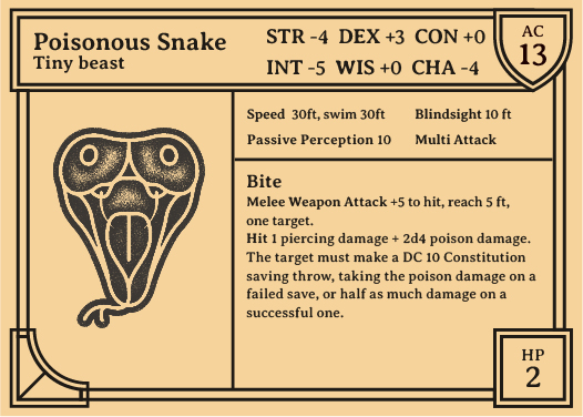 Card of a Poisonous Snake